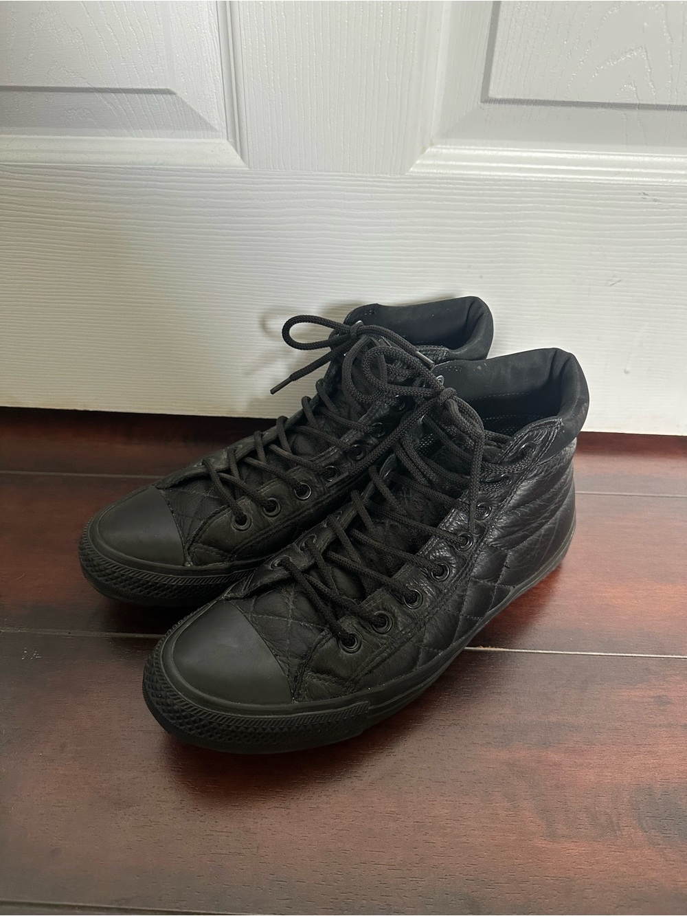 Size 9 Converse Men’s Chuck Taylor All Star PC Hi Black Leather Sneakers - Picture 5 of 9